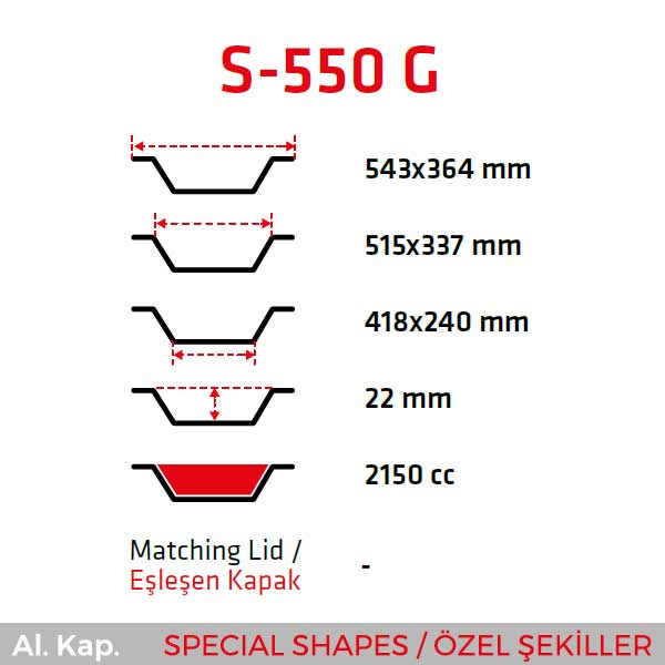 Alüminyum Kap S-550-G