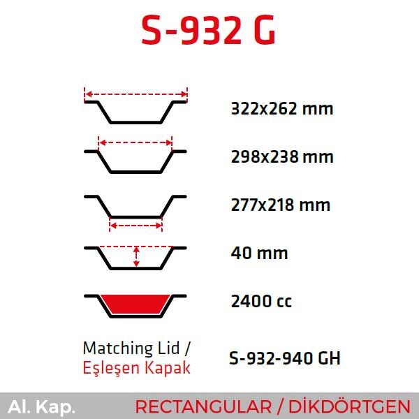 Alüminyum Kap S-932-G